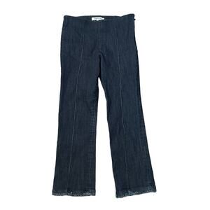 Elizabeth & James Roberta dark wash cropped raw hem flare jeans size 6